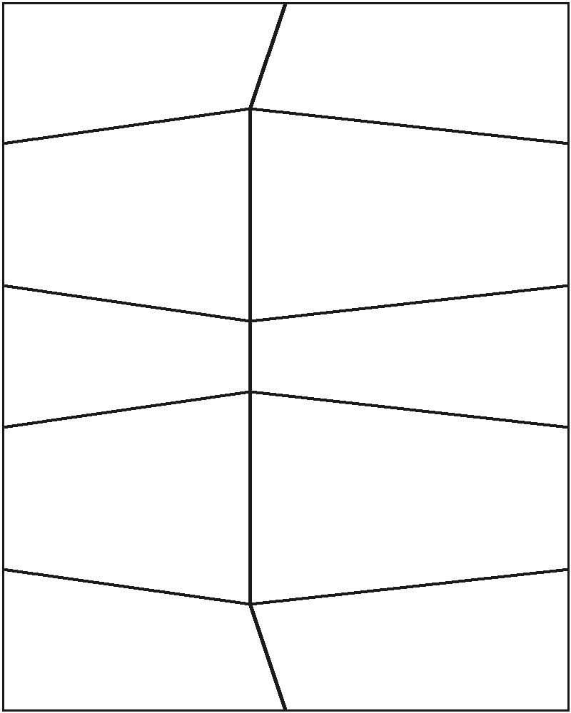 Rolling Meadow Stained Glass Pattern, line drawing